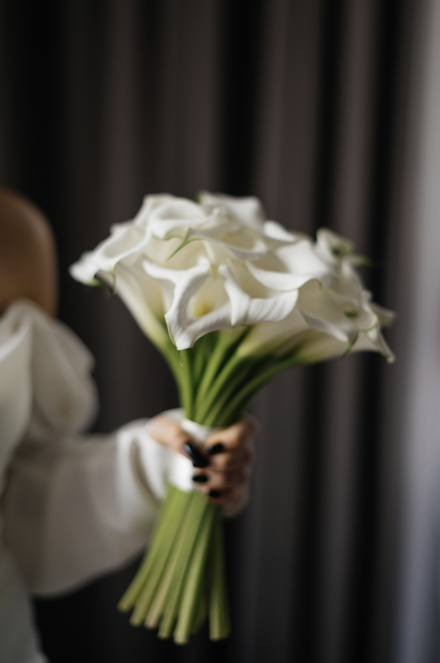 Classic White Calla Lily Bridal Bouquet