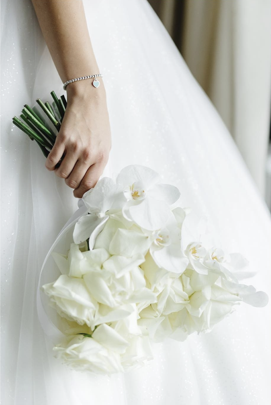 White Rose & Orchid Bridal Bouquet