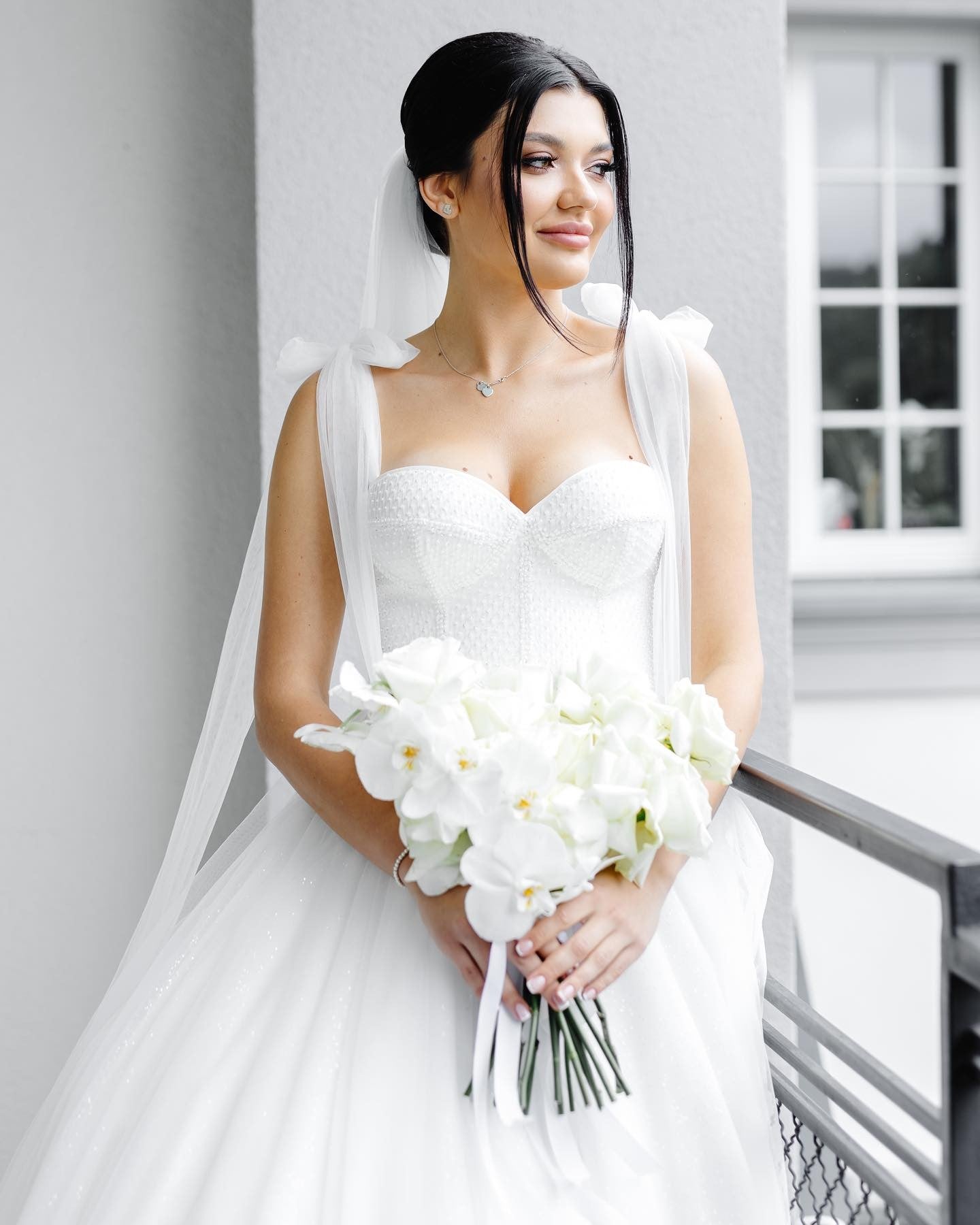White Rose & Orchid Bridal Bouquet